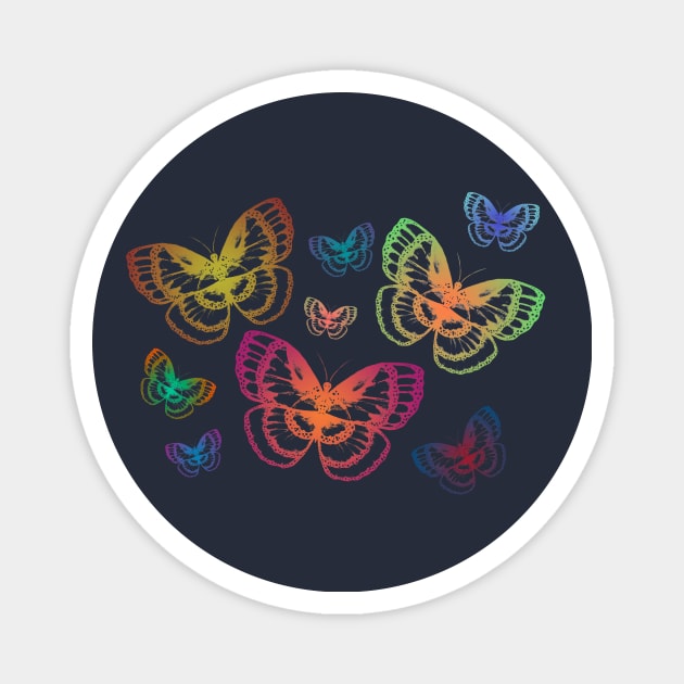 Colorful Butterflies Magnet by ZeichenbloQ